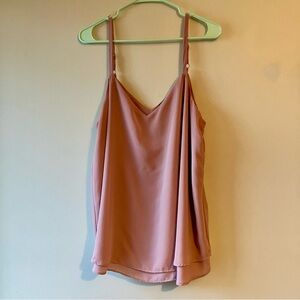 Torrid double chiffon cami, pink, adjustable straps, size 0